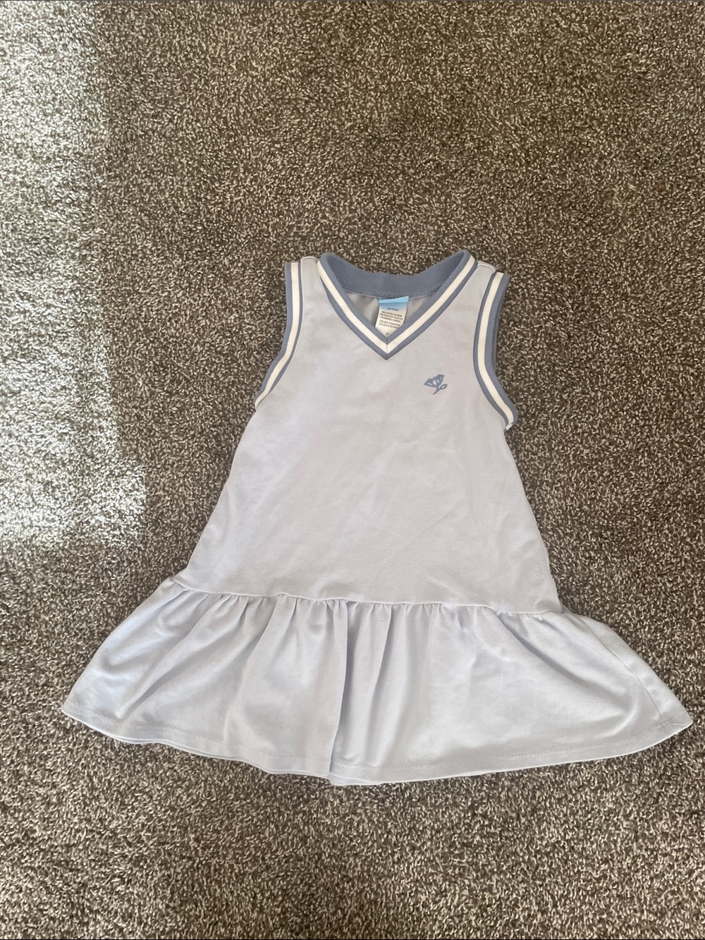 Draper James Light Blue Sleeveless Ruffle-Hem Dress